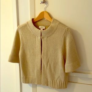 Ann Taylor Loft Vintage Sweater Jacket in Gold